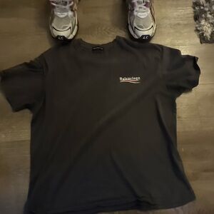 Balenciaga Charcoal Tee with Logo